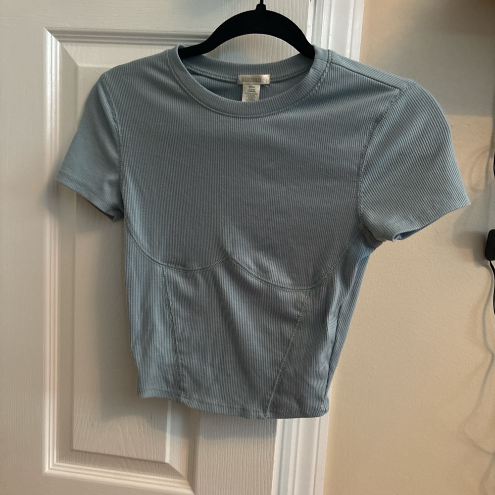 TWO FOR $20 Bozzolo Blue Fitted Crop T-Shirt (two different shirts)